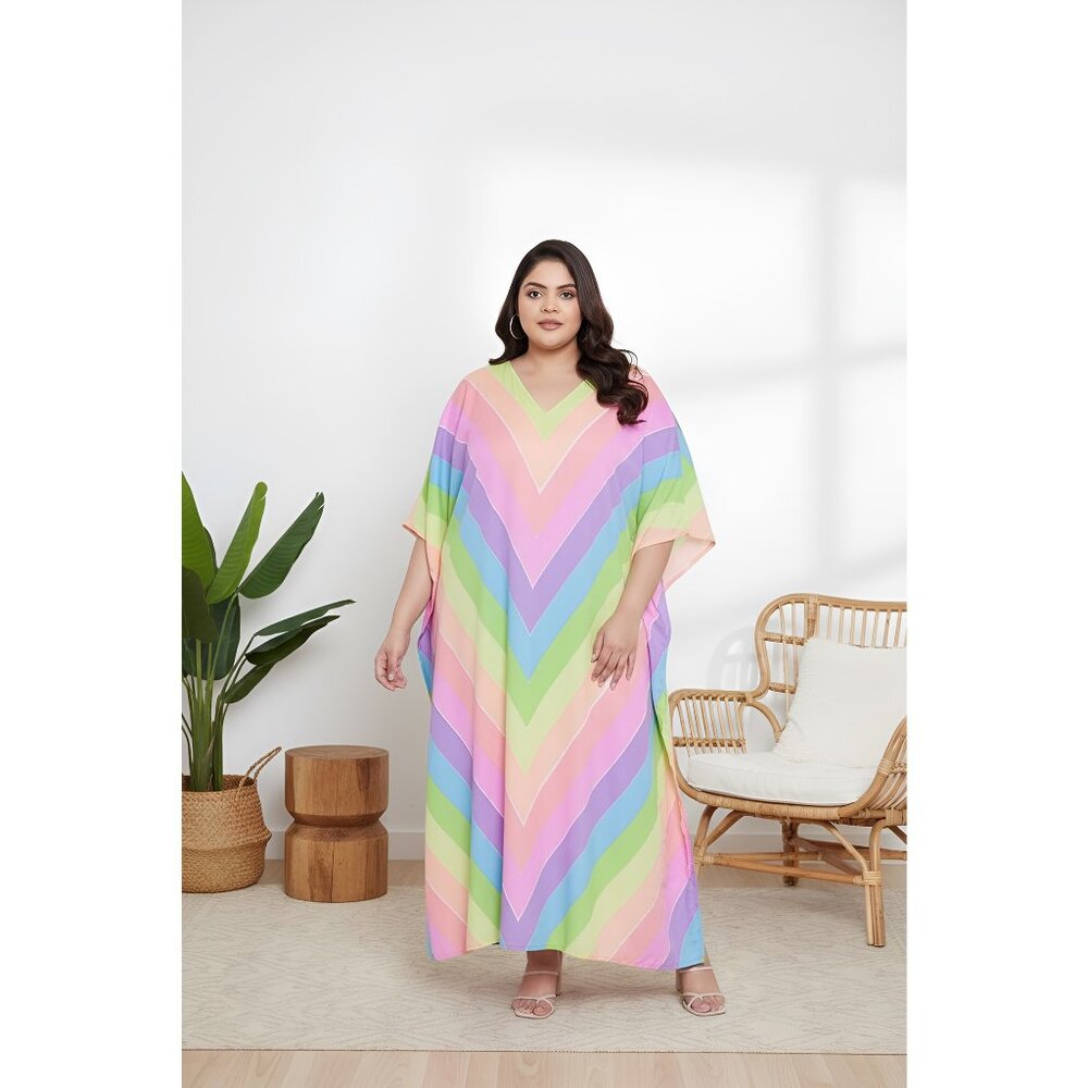 Women Caftan Dress Plus Size Stylish Maxi Mumu Dresses Summer Beach Cover Up